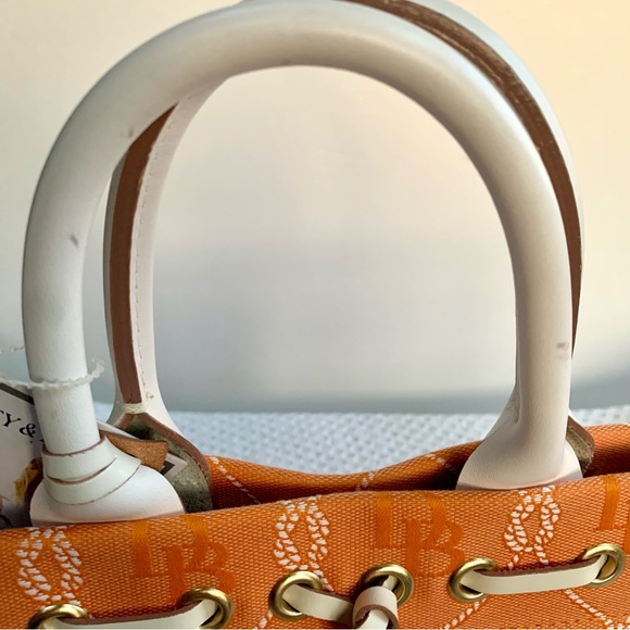 Dooney & Bourke Orange & White Tulip Tote Handbag - Picture 10 of 13